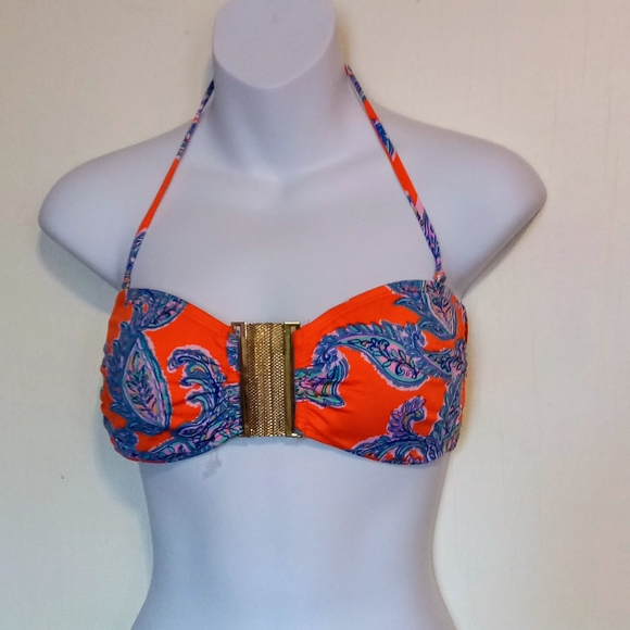 Daniel Cremieux Other - Daniel Cremieux Ladies Orange Paisley Halter Bikini Top Sz M
